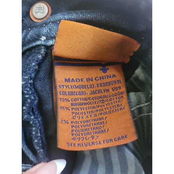 Rock Revival Women’s 28 Jacklyn Dark Wash Hemmed Cut Off Jean Shorts EUC - Picture 9 of 10